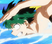 midoriya swimming race